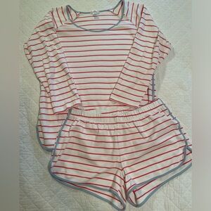 LAKE Pajama Long-Short Set Size Medium
Pink Stripe with Blue Pima Cotton